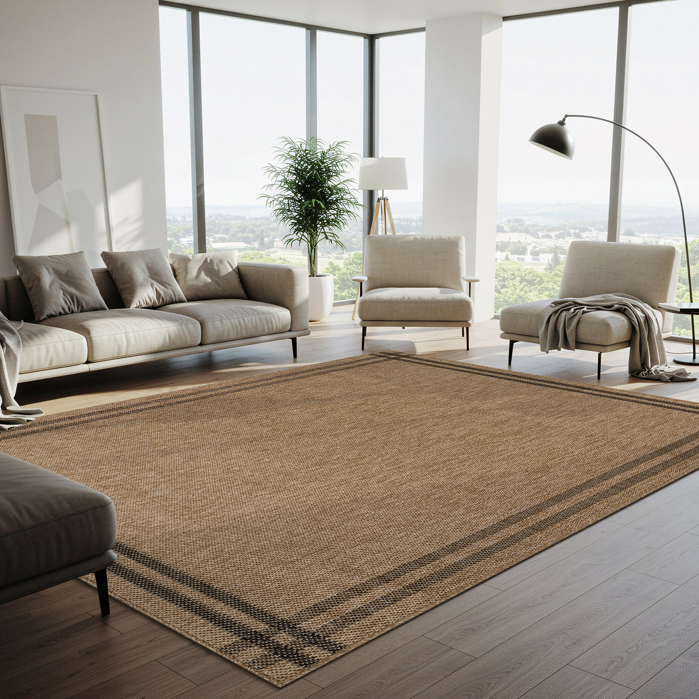 Woolen Natural 7 Indoor/Outdoor Rug | Rustic Jute Style