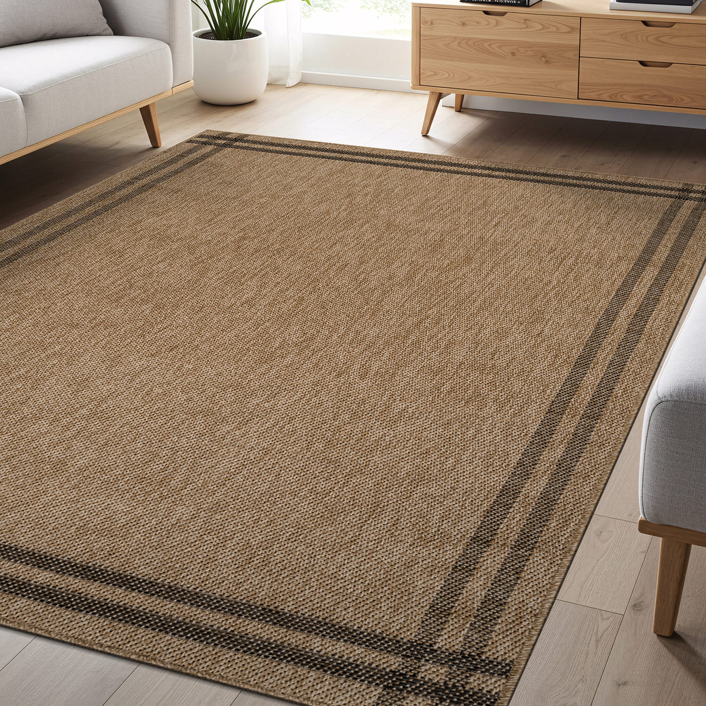 Woolen Natural 7 Indoor/Outdoor Rug | Rustic Jute Style