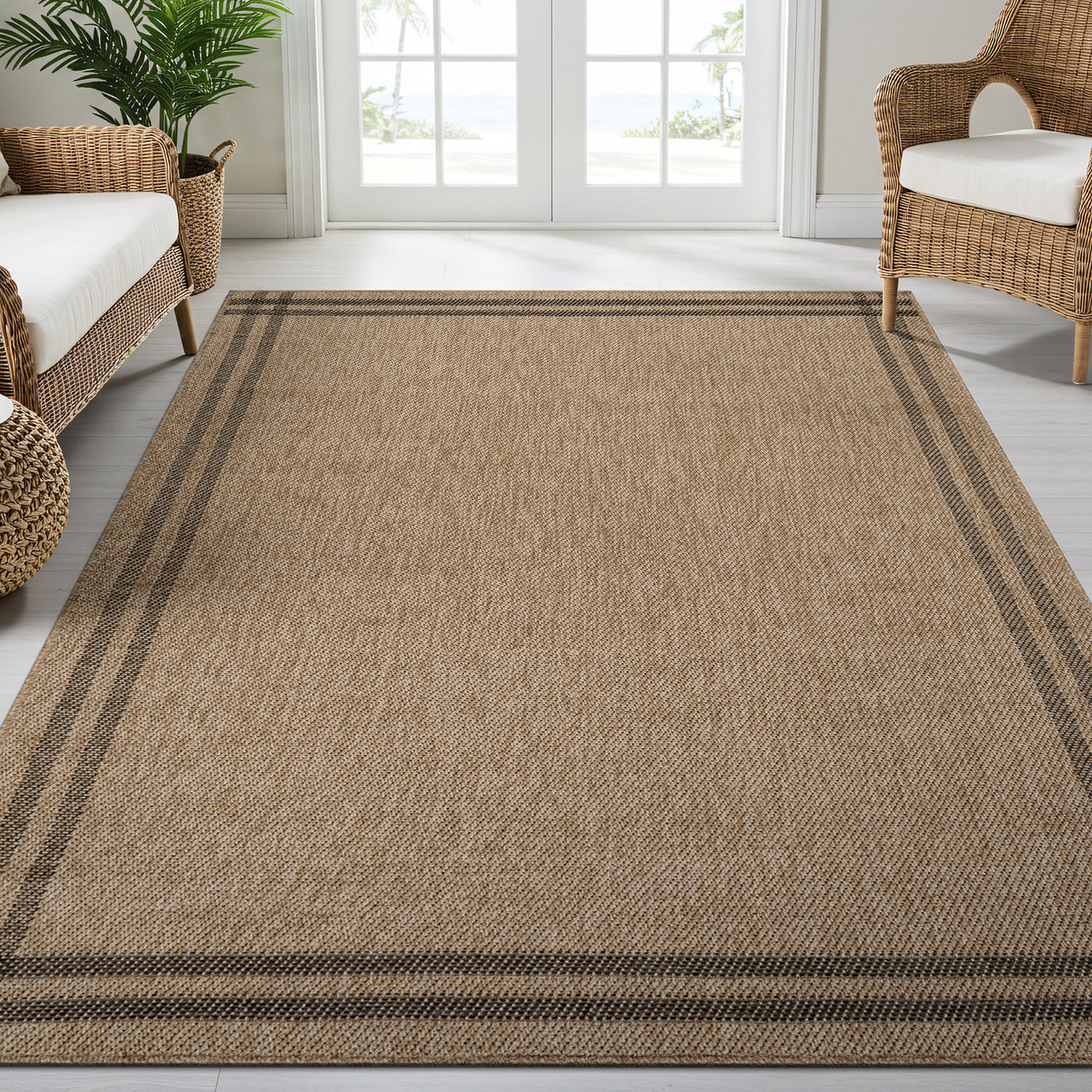 Woolen Natural 7 Indoor/Outdoor Rug | Rustic Jute Style