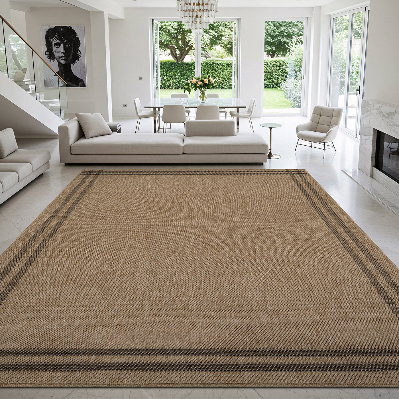 Woolen Natural 7 Indoor/Outdoor Rug | Rustic Jute Style