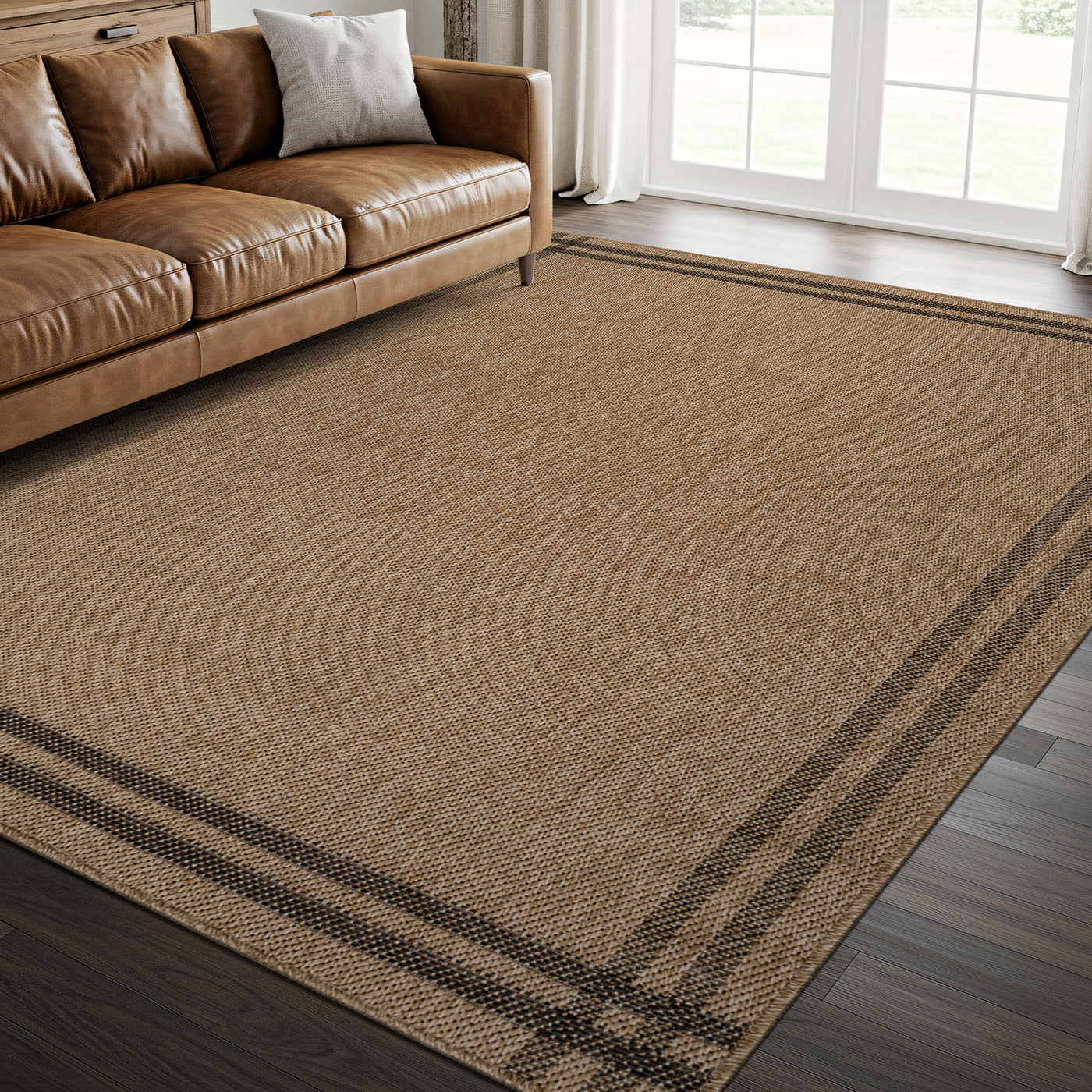 Woolen Natural 7 Indoor/Outdoor Rug | Rustic Jute Style