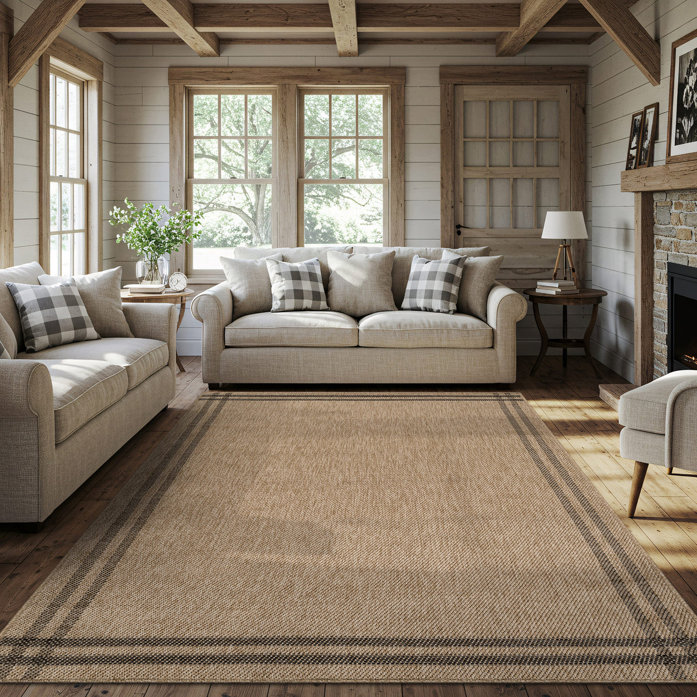 Woolen Natural 7 Indoor/Outdoor Rug | Rustic Jute Style