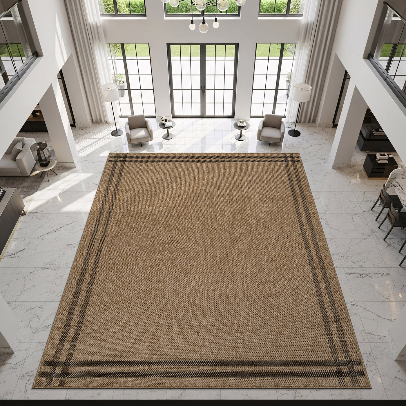 Woolen Natural 7 Indoor/Outdoor Rug | Rustic Jute Style