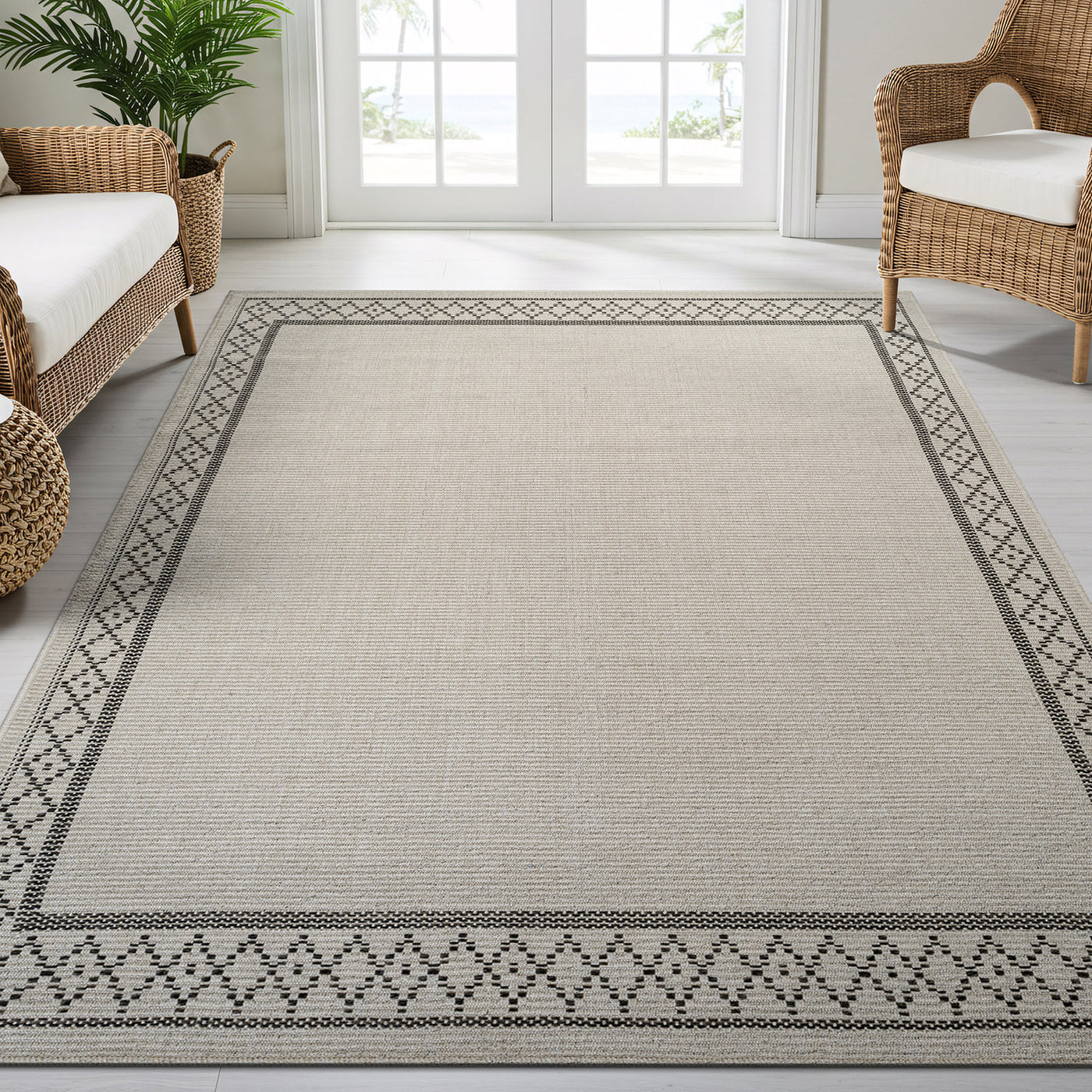 Woolen Bone Look Jute-Look Rug | Light & Stain-Resistant