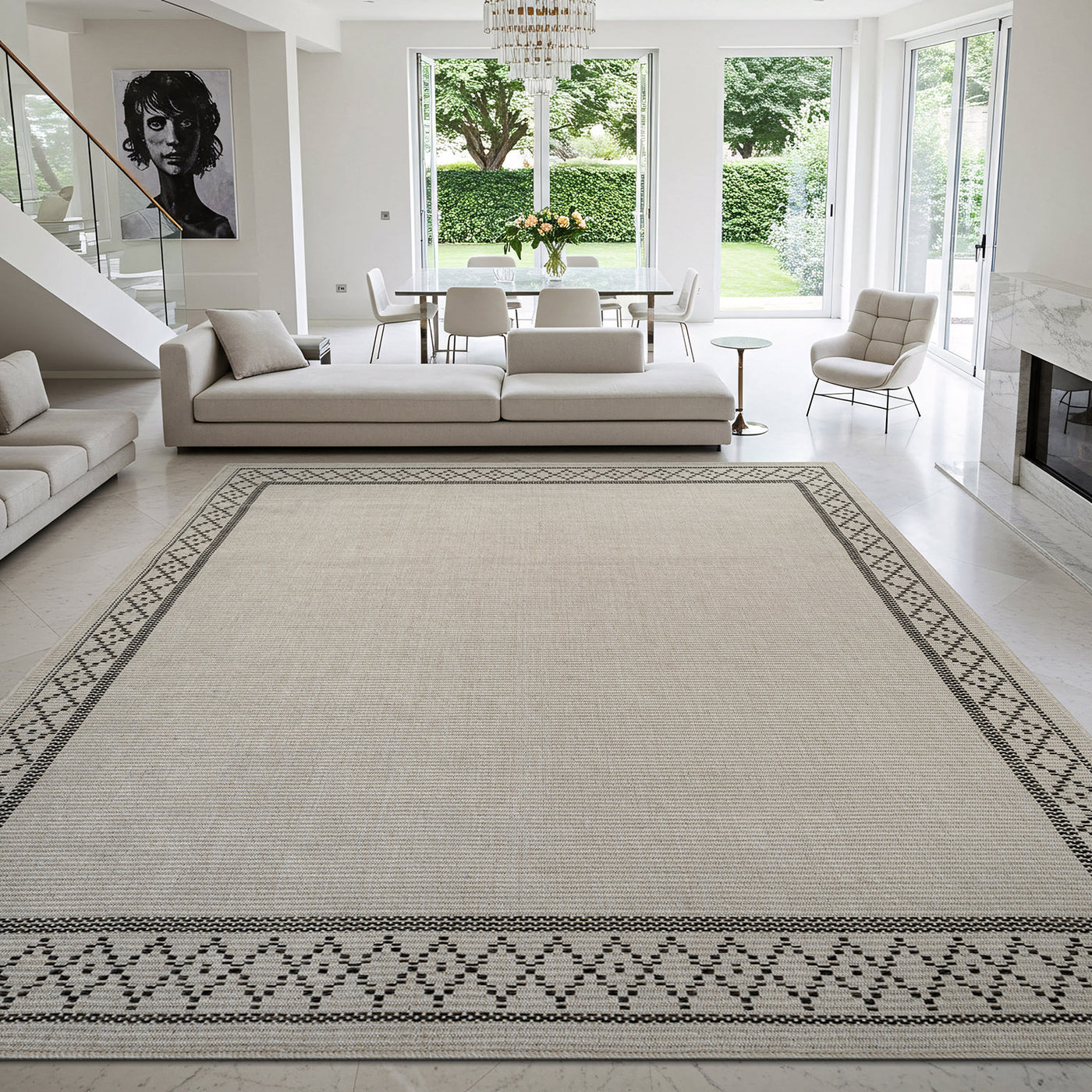 Woolen Bone Look Jute-Look Rug | Light & Stain-Resistant