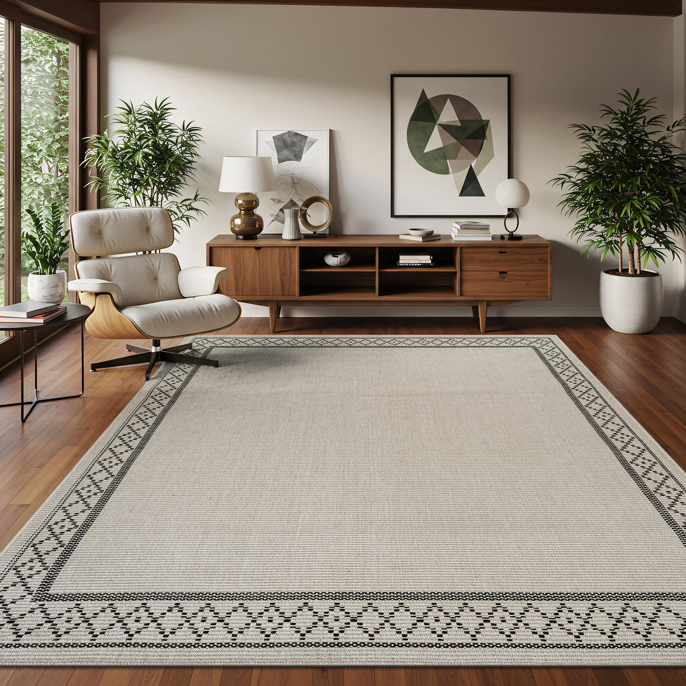 Woolen Bone Look Jute-Look Rug | Light & Stain-Resistant
