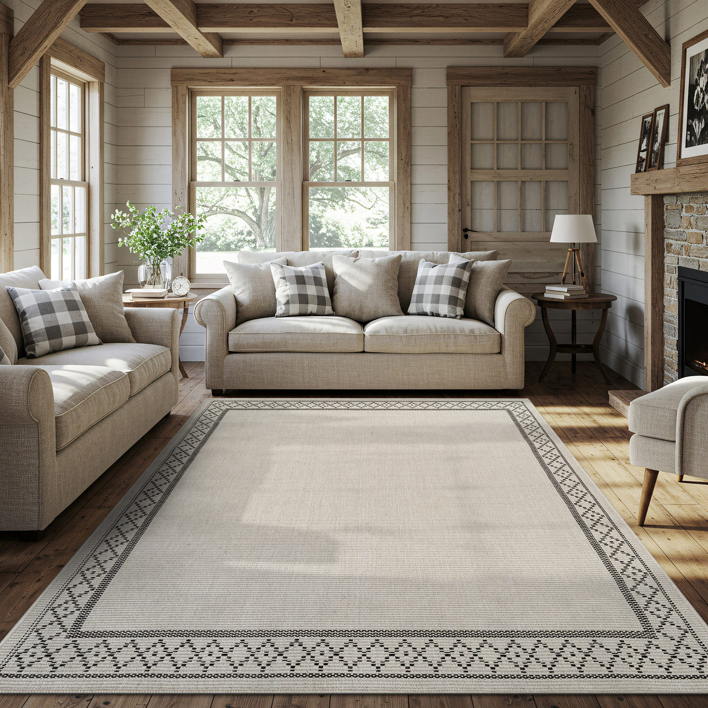 Woolen Bone Look Jute-Look Rug | Light & Stain-Resistant
