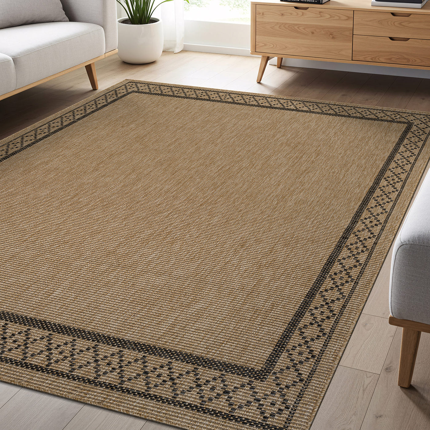 Woolen Natural Easy Jute-Look Area Rug | Pet-Friendly & Durable