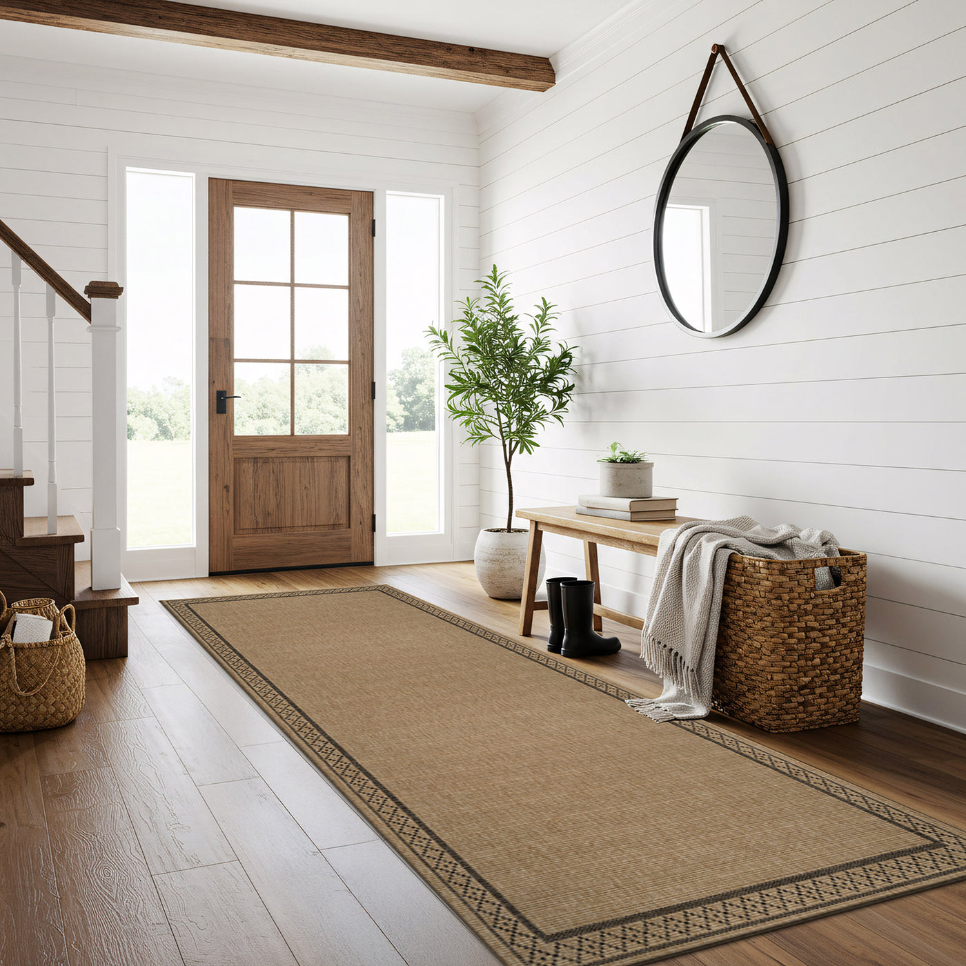 Woolen Natural Easy Jute-Look Area Rug | Pet-Friendly & Durable
